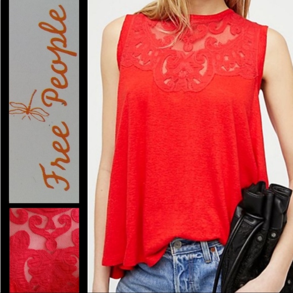Free People Tops - Free People Meant To Be Lace Tank -Small